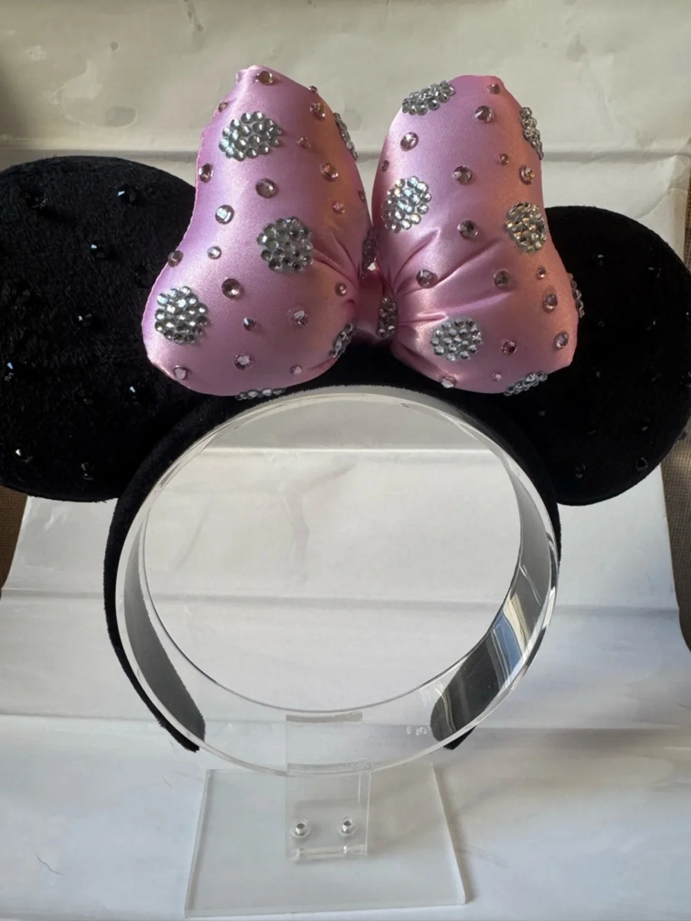 Pink Rhinestone Mouse Ears - Picture 4 of 5